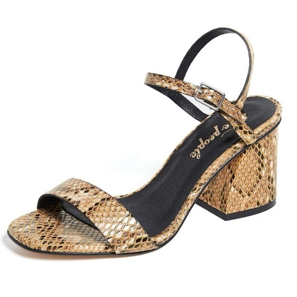 Free People Liv Block Heel Sandals in Snake Print - Picture 4 of 10